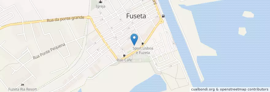 Mapa de ubicacion de Restaurante O Trevo en 포르투갈, Algarve, Algarve, Faro, Olhão, Moncarapacho E Fuseta.