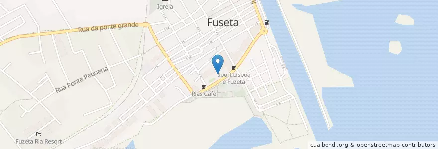Mapa de ubicacion de Restaurante Nuno's en 葡萄牙, Algarve, Algarve, Faro, Olhão, Moncarapacho E Fuseta.
