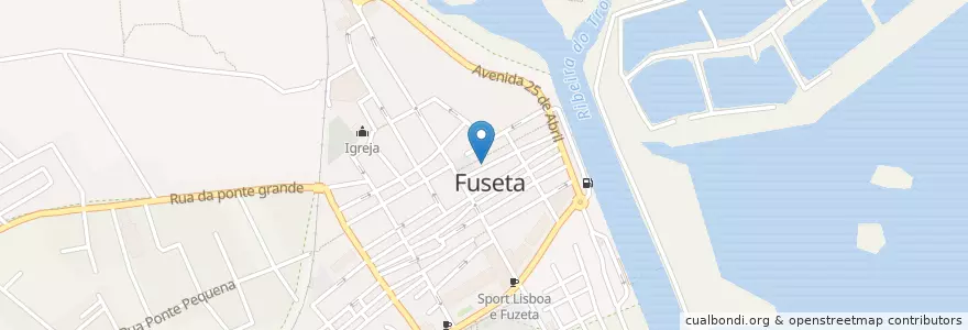 Mapa de ubicacion de Tapas Bar en پرتغال, Algarve, Algarve, فارو, اولاو, Moncarapacho E Fuseta.