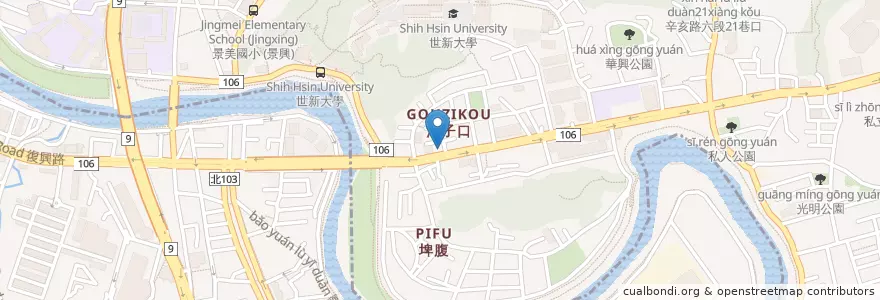 Mapa de ubicacion de 陳建焜小兒科診所 en Taiwan, New Taipei, Taipei, Wenshan District, Xindian District.