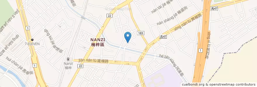 Mapa de ubicacion de 老余牛肉麵 en Taïwan, Kaohsiung, 楠梓區.