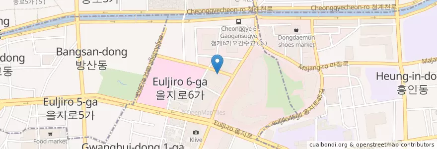 Mapa de ubicacion de 홍콩방점0410plus en Güney Kore, Seul, 광희동.