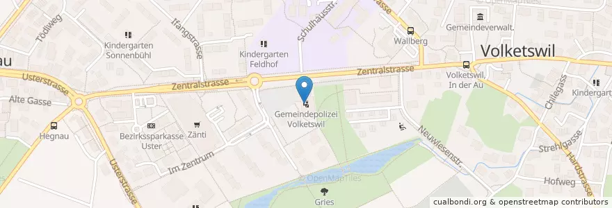 Mapa de ubicacion de Gemeindepolizei Volketswil en Suisse, Zurich, Bezirk Uster, Volketswil.