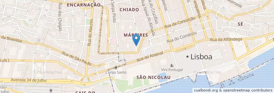 Mapa de ubicacion de Tágide Wine & Tapas Bar en 포르투갈, Lisboa, Grande Lisboa, 리스본, Santa Maria Maior.