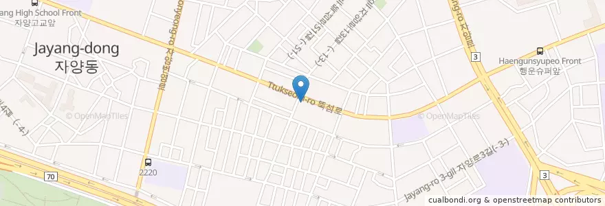 Mapa de ubicacion de KB국민은행 자양동지점 en 대한민국, 서울, 광진구.