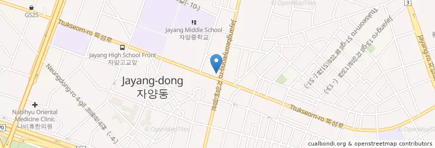Mapa de ubicacion de SC제일은행 자양서지점 en Südkorea, Seoul, 광진구.
