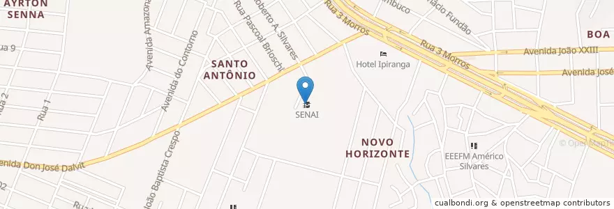 Mapa de ubicacion de SENAI en Brezilya, Güneydoğu Bölgesi, Espírito Santo, Região Geográfica Intermediária De São Mateus, Microrregião São Mateus, São Mateus.