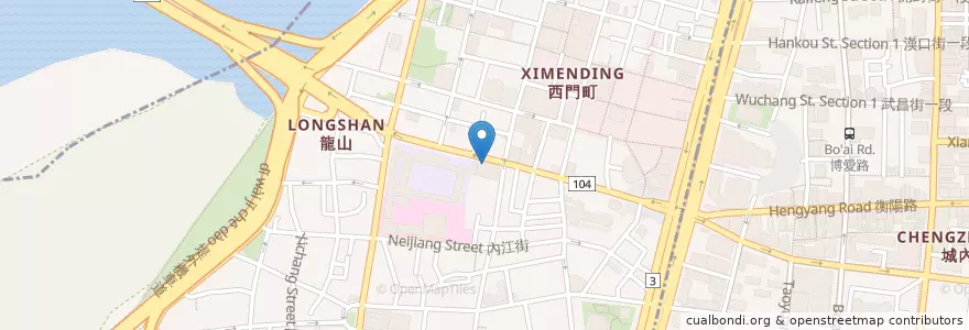 Mapa de ubicacion de 西門1969音樂餐廳 en 臺灣, 新北市, 臺北市, 萬華區.
