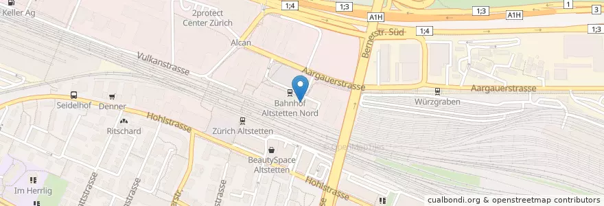 Mapa de ubicacion de SBB Restaurant WestLink en Switzerland, Zurich, District Zurich, Zurich.