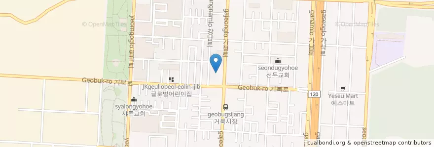 Mapa de ubicacion de 인천대은교회 교육관 en South Korea, Incheon, Seo-Gu.