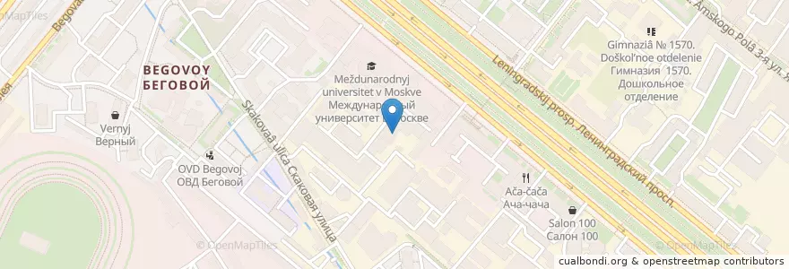 Mapa de ubicacion de Carte Blanche en Rússia, Distrito Federal Central, Москва, Район Беговой.