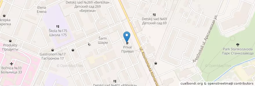 Mapa de ubicacion de Привал en Russia, Circondario Federale Del Volga, Нижегородская Область, Городской Округ Нижний Новгород.
