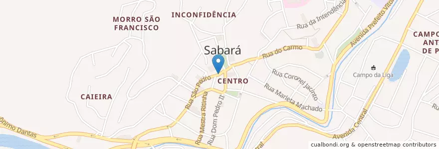 Mapa de ubicacion de Sacolão da Salete en Brasil, Região Sudeste, Minas Gerais, Região Geográfica Intermediária De Belo Horizonte, Região Metropolitana De Belo Horizonte, Microrregião Belo Horizonte, Sabará.