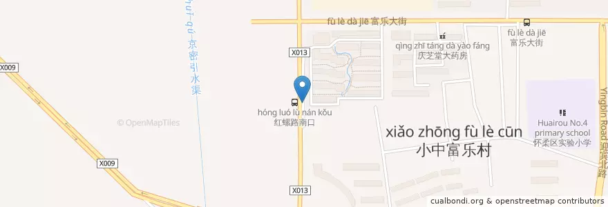 Mapa de ubicacion de 怀柔公共自行车交通支队站 en China, Beijing, Hebei, 怀柔区 / Huairou.
