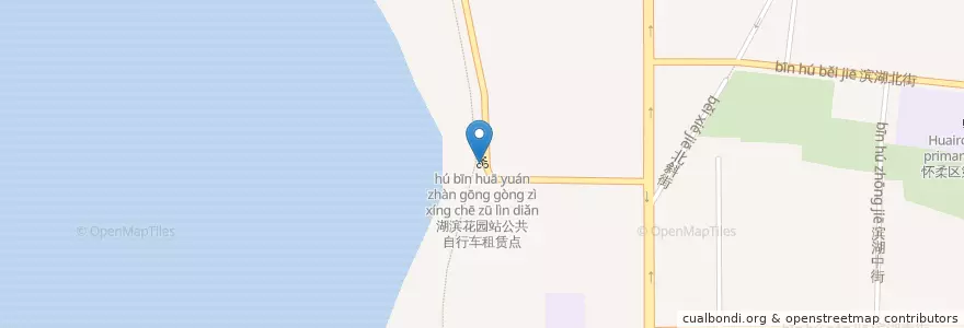 Mapa de ubicacion de 怀柔公共自行车湖滨花园站 en الصين, بكين, خبي, 怀柔区 / Huairou.