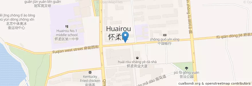 Mapa de ubicacion de 怀柔公共自行车京北大世界站 en China, Pequim, Hebei, 怀柔区 / Huairou.