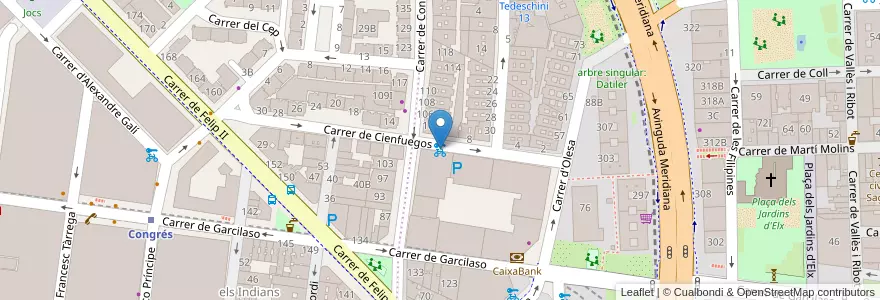 Mapa de ubicacion de 488 - (PK) C/ de Cienfuegos 13 en إسبانيا, كتالونيا, برشلونة, بارسلونس, Barcelona.