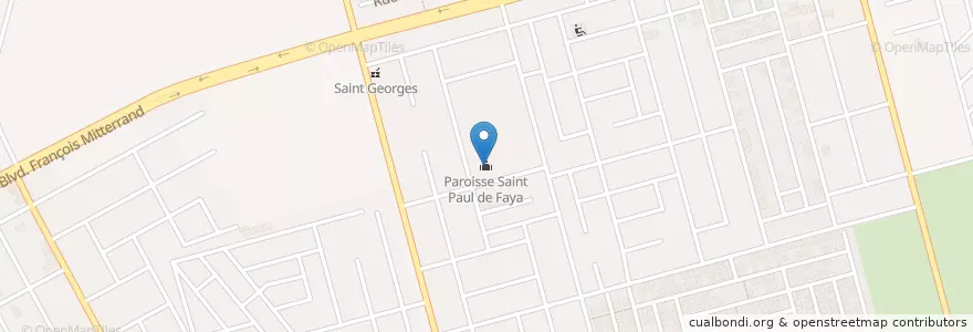 Mapa de ubicacion de Paroisse St Paul de Faya en Fildişi Sahili, Abican, Cocody.