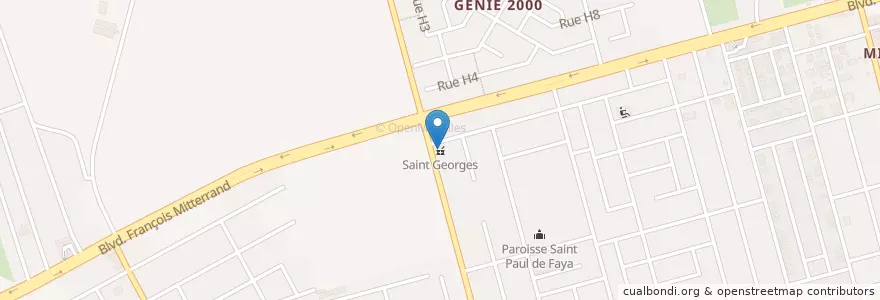 Mapa de ubicacion de St Georges en Côte D’Ivoire, Abidjan, Cocody.