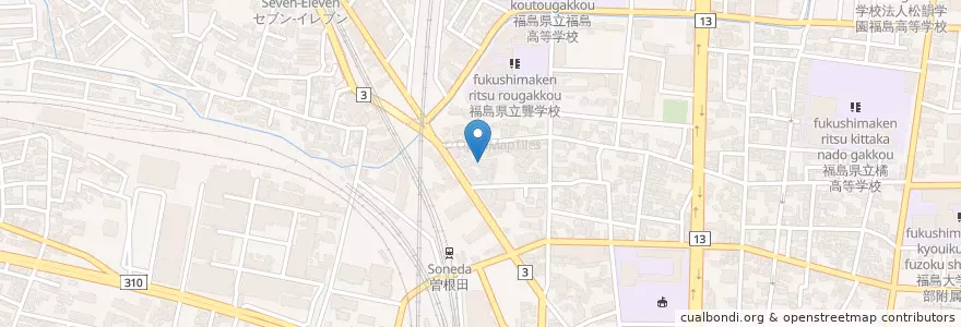 Mapa de ubicacion de フォーラム福島5・6 en 日本, 福島県, 福島市.