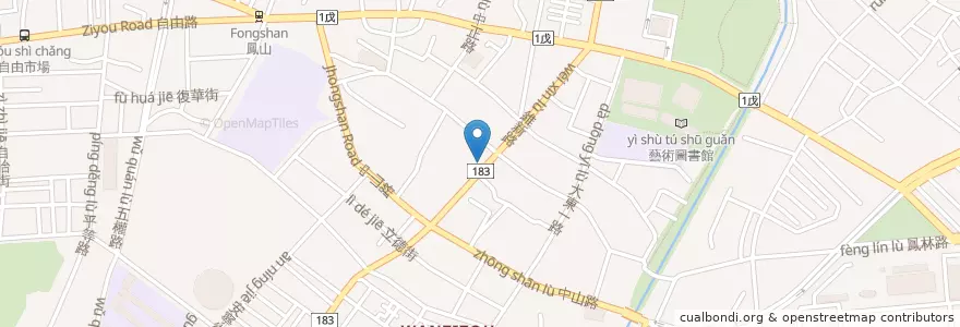 Mapa de ubicacion de 三寶大腸麵線 en Taiwan, Kaohsiung, Fengshan.