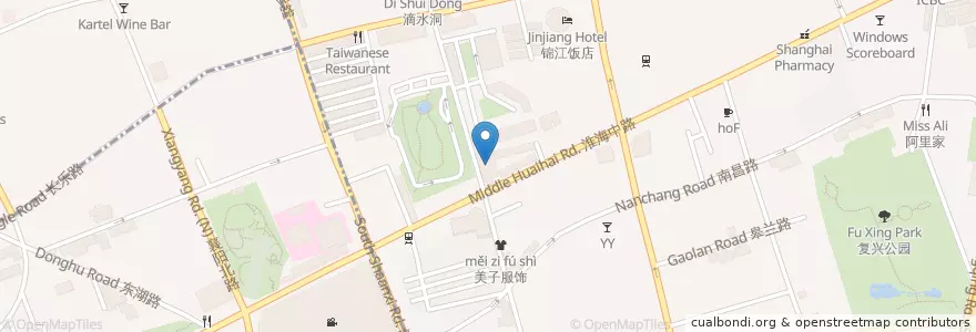 Mapa de ubicacion de Cathay Theatre en China, Xangai, Huangpu.