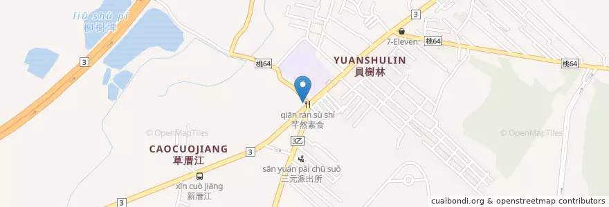 Mapa de ubicacion de 芊然素食 en تايوان, تاو يوان, 大溪區.