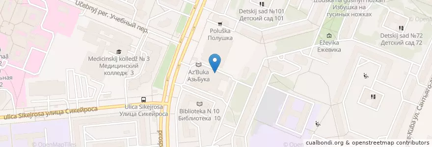 Mapa de ubicacion de My Bar en Rusia, Северо-Западный Федеральный Округ, Óblast De Leningrado, San Petersburgo, Выборгский Район, Округ Сосновское.
