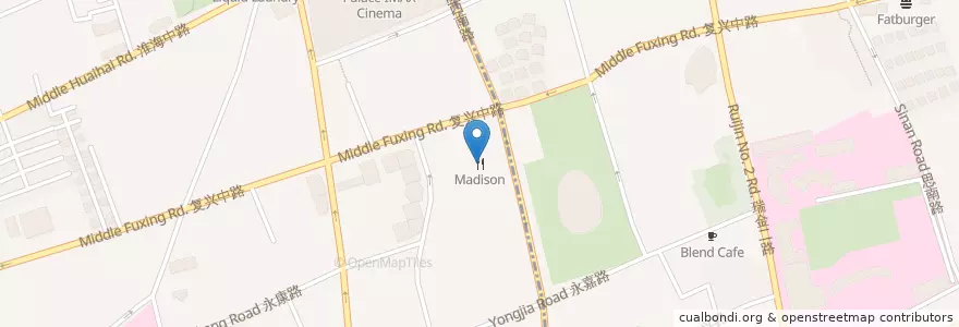 Mapa de ubicacion de Madison en الصين, شانغهاي, 徐汇区.