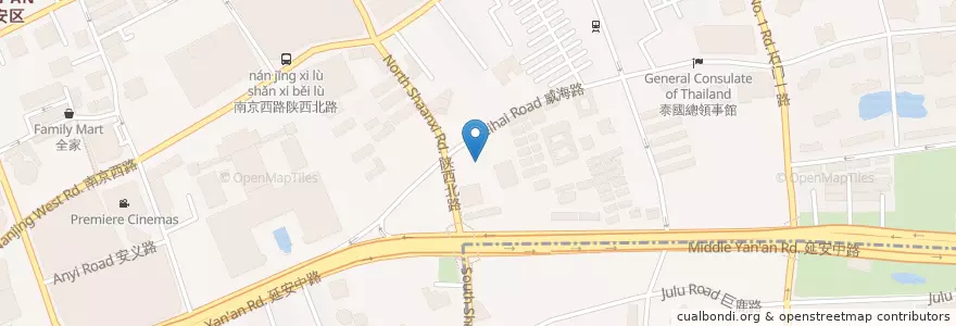 Mapa de ubicacion de Portman Ritz-Carlton Shanghai en 중국, 상하이, 징안구.