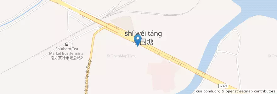 Mapa de ubicacion de Teamotea en China, Guangdong, Guangzhou City, Liwan District.