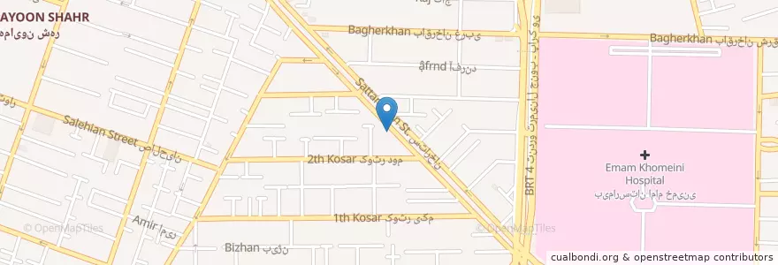 Mapa de ubicacion de رستوران بناب en Iran, Tehran Province, Tehran County, Tehran, بخش مرکزی شهرستان تهران.