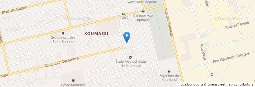 Mapa de ubicacion de École Methodististe de Koumassi en Côte D’Ivoire, Abidjan, Koumassi.