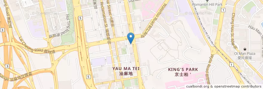 Mapa de ubicacion de 御坊餐廳 Gobo Restaurant en China, Cantão, Hong Kong, Kowloon, Novos Territórios, 油尖旺區 Yau Tsim Mong District.