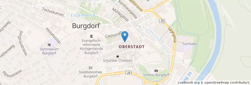 Mapa de ubicacion de Dres. med. dent. Krapf-Dobr en Zwitserland, Bern/Berne, Verwaltungsregion Emmental-Oberaargau, Verwaltungskreis Emmental, Burgdorf.