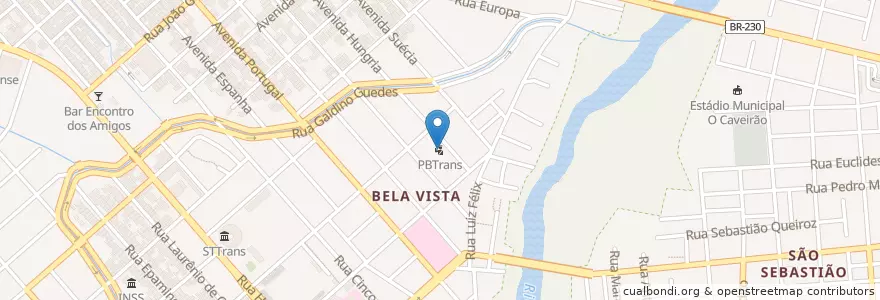 Mapa de ubicacion de PBTrans en ブラジル, 北東部地域, パライバ, Região Metropolitana De Patos, Região Geográfica Intermediária De Patos, Região Geográfica Imediata De Patos, Patos.