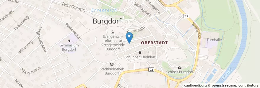 Mapa de ubicacion de Stadtverwaltung Burgdorf en سويسرا, برن, Verwaltungsregion Emmental-Oberaargau, Verwaltungskreis Emmental, Burgdorf.