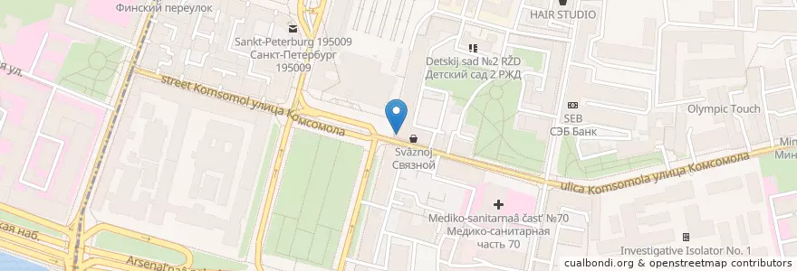 Mapa de ubicacion de Кофе хауз en Rusland, Северо-Западный Федеральный Округ, Oblast Leningrad, Sint-Petersburg, Калининский Район, Финляндский Округ.