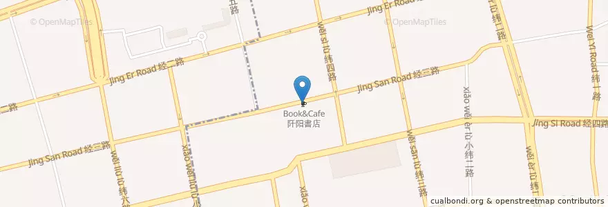Mapa de ubicacion de 阡阳書店 en 中国, 山东省, 济南市, 市中区, 大观园街道.