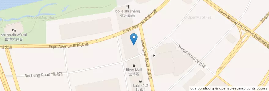 Mapa de ubicacion de 蕴灏高尔夫主题餐厅L2 en Çin, Şanghay, Pudong.