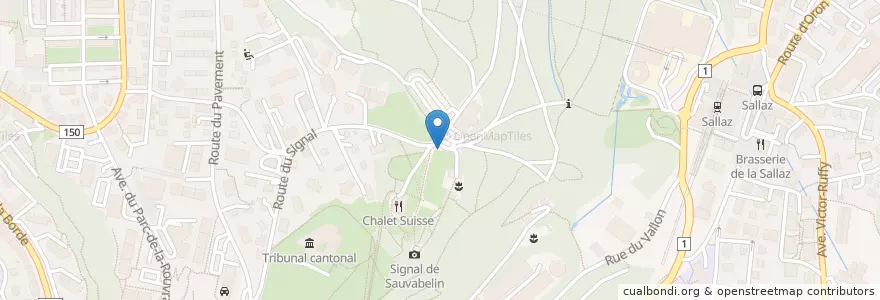 Mapa de ubicacion de Fontaine du Signal en Швейцария, Во, District De Lausanne, Lausanne.