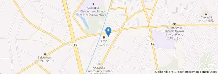 Mapa de ubicacion de シェフィーヌ水戸 en 日本, 茨城県, 水戸市.