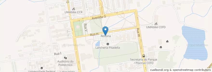 Mapa de ubicacion de UMAbike Reitoria en ブラジル, 南部地域, リオグランデ・ド・スル, Região Geográfica Intermediária De Santa Maria, Região Geográfica Imediata De Santa Maria, Santa Maria.
