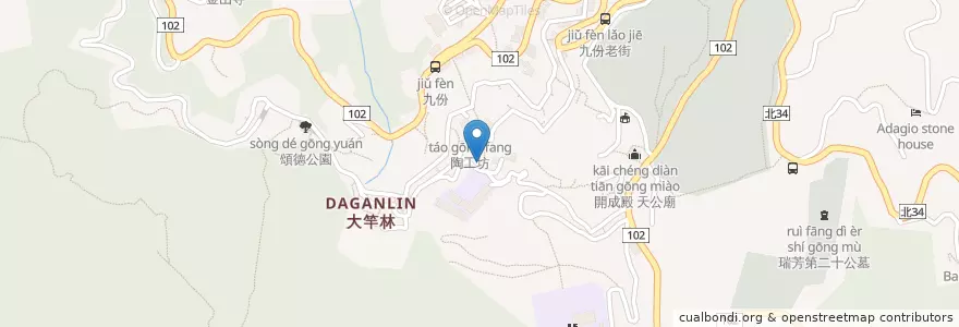 Mapa de ubicacion de 九份阿柑姨芋圓 en Taiwan, 新北市, 瑞芳區.
