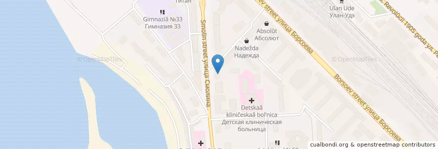 Mapa de ubicacion de Суши-бар "Император" en Rusia, Distrito Federal Del Lejano Oriente, Buriatia, Городской Округ Улан-Удэ.