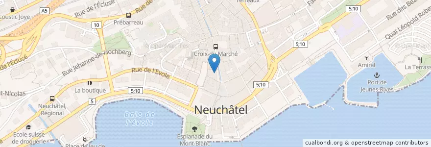 Mapa de ubicacion de Valiant en Suiza, Neuchâtel, Lac De Neuchâtel (Ne), Neuchâtel.