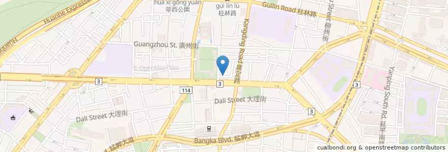 Mapa de ubicacion de 福洲元祖 胡椒餅 en تايوان, تايبيه الجديدة, تايبيه, 萬華區.
