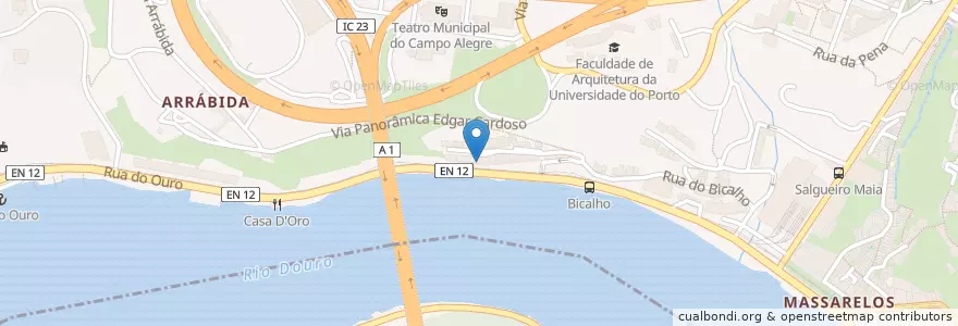 Mapa de ubicacion de Douro Foz High Performance School en 포르투갈, 노르트 지방, Área Metropolitana Do Porto, 포르투, Porto, Lordelo Do Ouro E Massarelos.