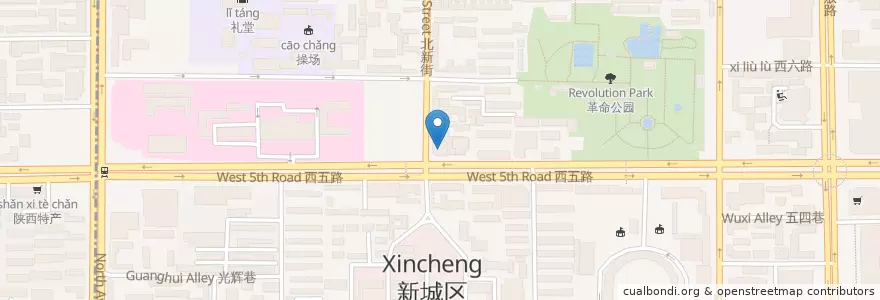 Mapa de ubicacion de 中国农业发展银行 en Chine, Shaanxi, 西安市, 新城区 (Xincheng).