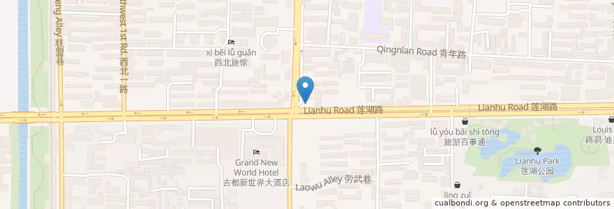 Mapa de ubicacion de 中国商业银行 en 中国, 陕西省, 西安市, 莲湖区.